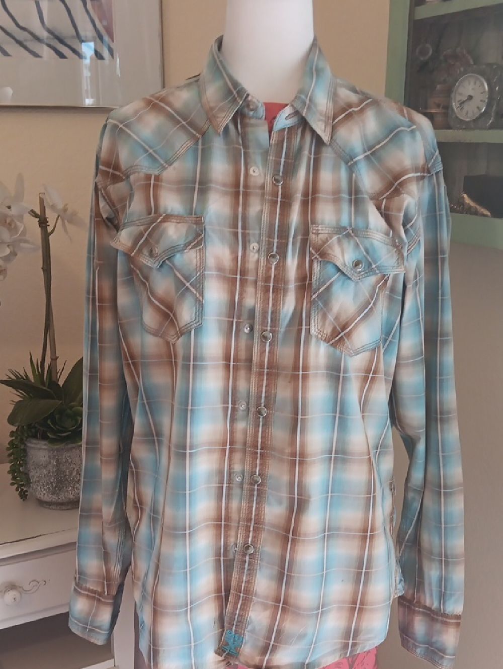 Twenty X Plaid Snap Front Western Shirt. Country. Rodeo